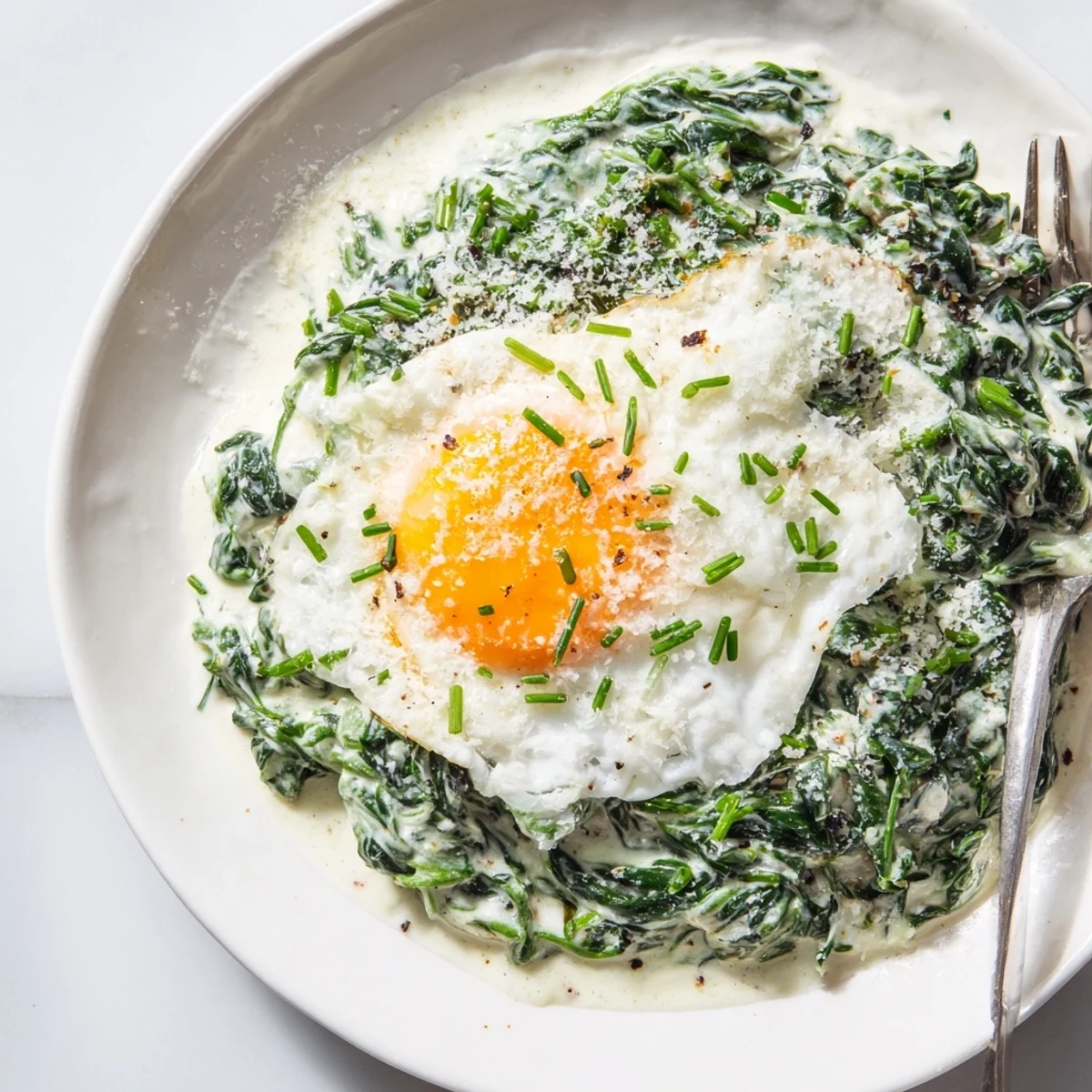 Cremiger Spinat mit Ei