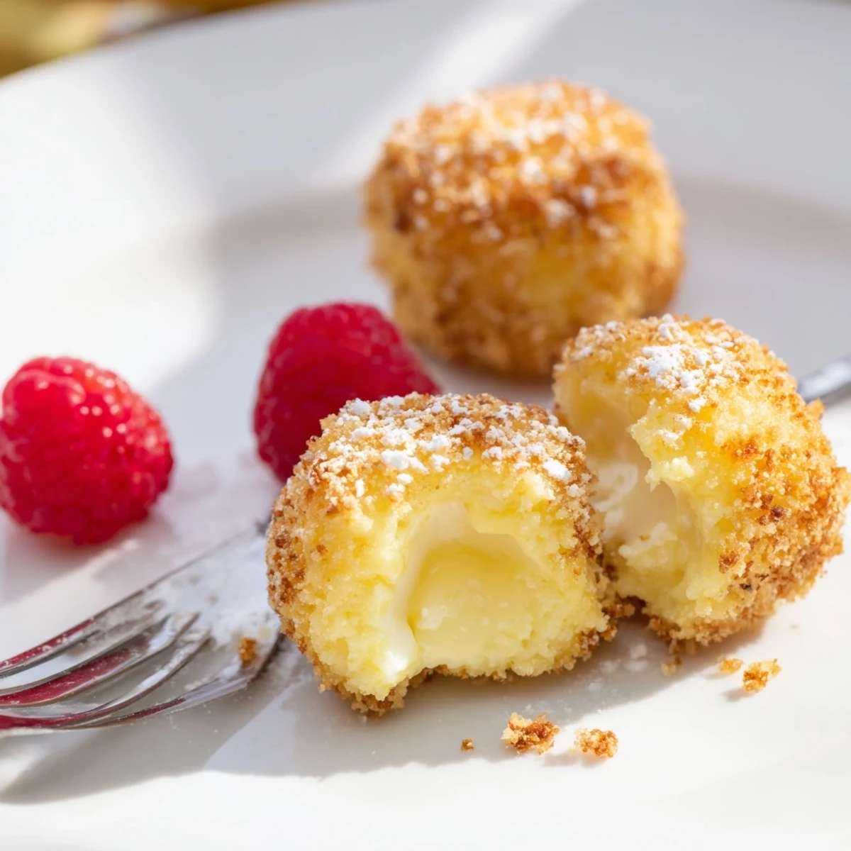 Bissgroße Quarkkäsekugeln mit Vanille und einer knackigen, knusprigen Hülle. 