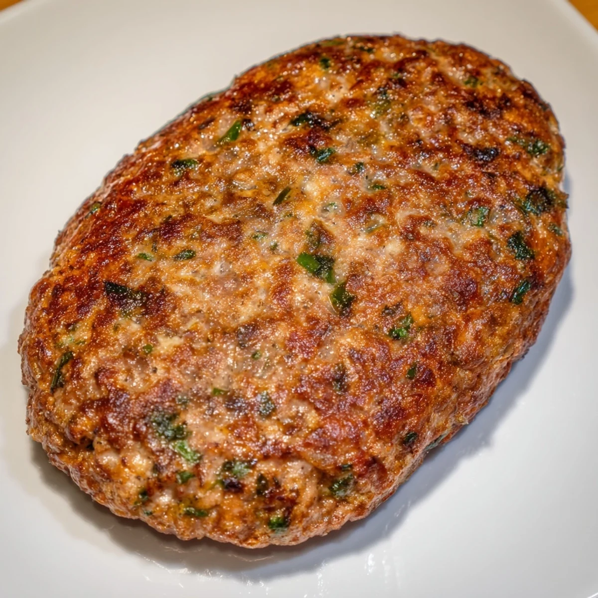 A close-up of delicious Frikadellen, perfectly cooked German meatballs with crispy edges.