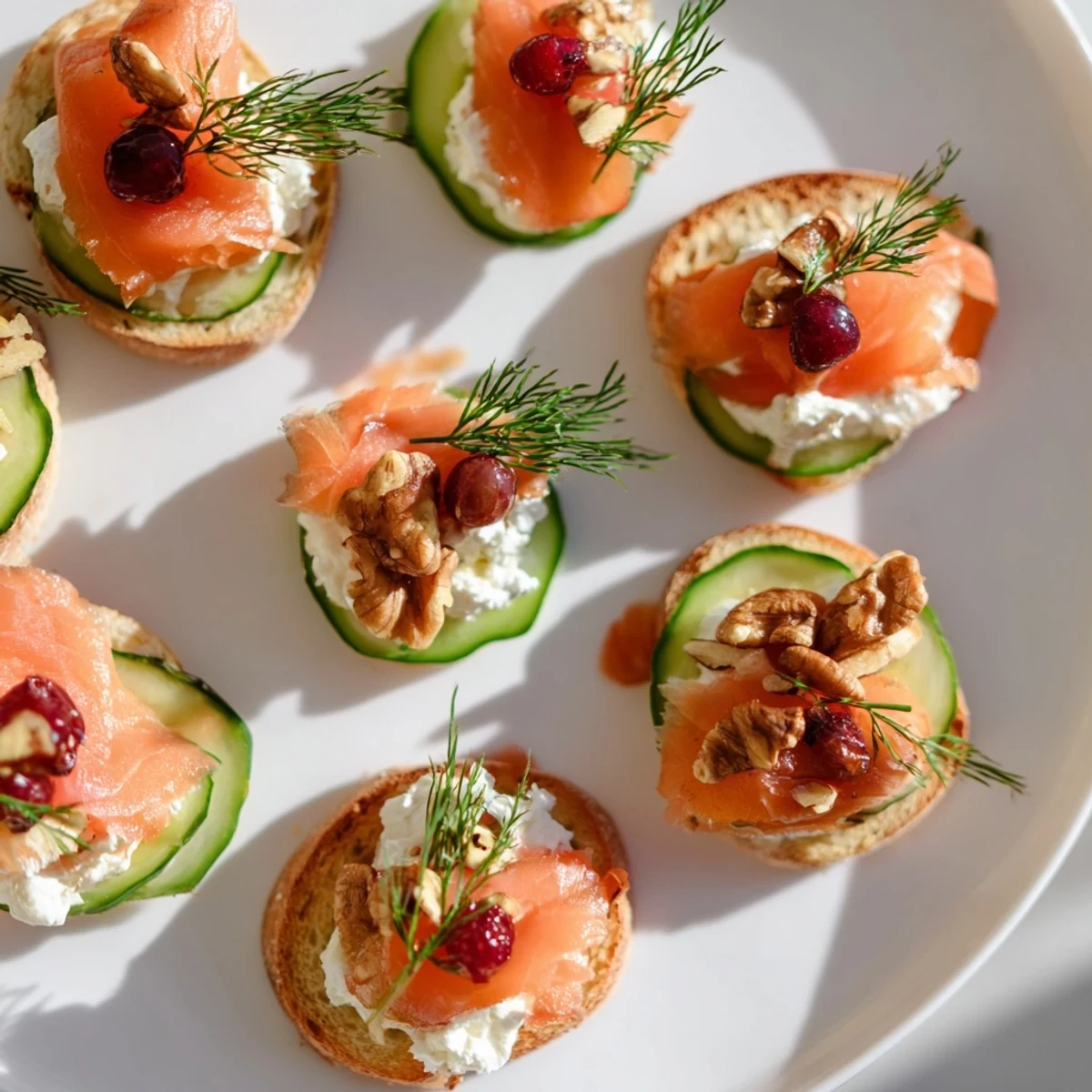 A platter of elegant champagne pairings: smoked salmon, Brie, and fresh fruit ready to serve.