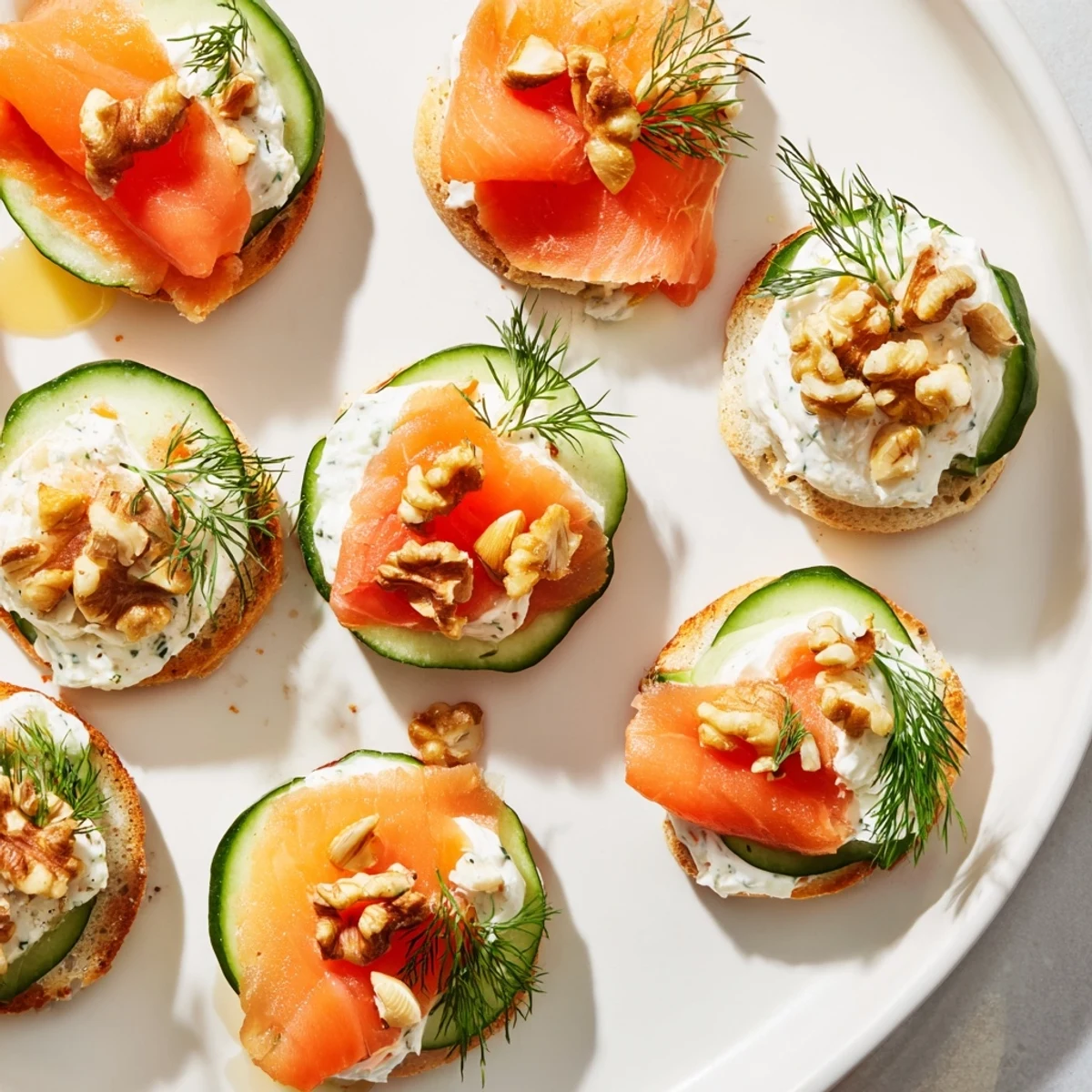 Gourmet champagne pairings: a close-up of crackers with goat cheese, pear, and prosciutto-wrapped grapes.