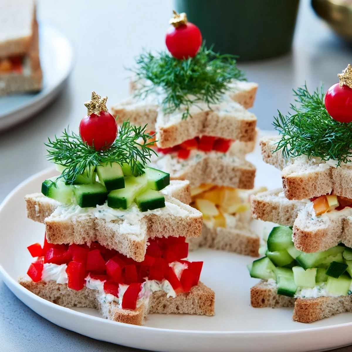 Gestapelte Weihnachtsbaum Brote