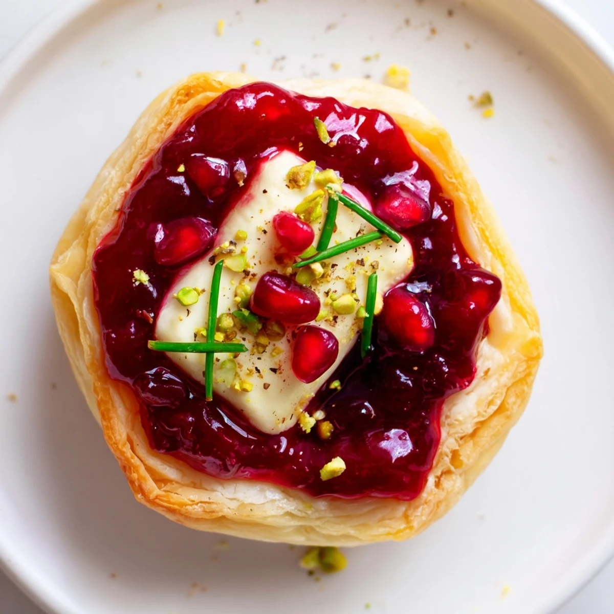 Warm, creamy Fireworks Brie Tartlets fresh from the oven, featuring melted Brie and sweet fruit preserves.