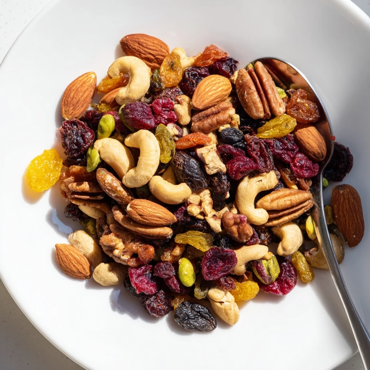 A tempting close-up of the Easy Party: Assorted Nuts and Dried Fruit Pile, ready for guests to enjoy.