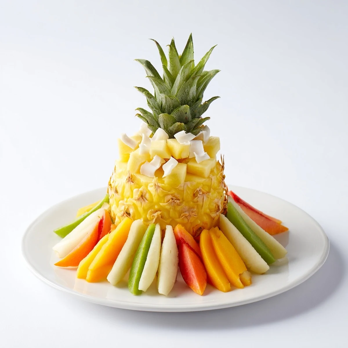 A close-up of a beautifully arranged Tropical Pineapple Paradise, ready for a delicious tasting experience.
