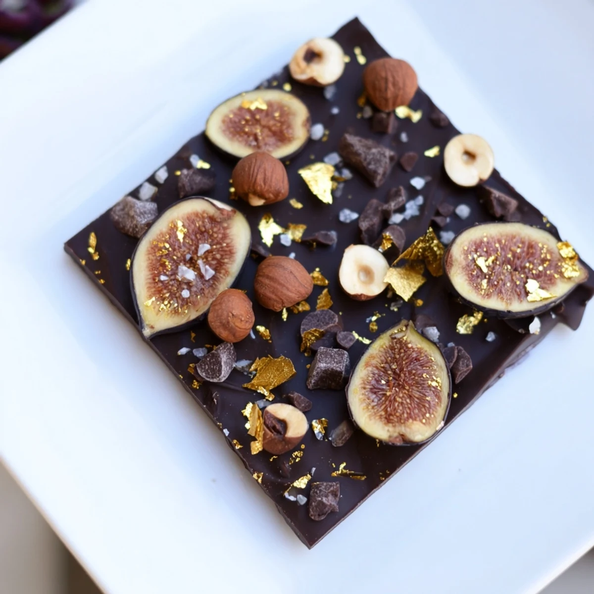 A photo shows a close-up of the Midnight Mosaic dessert, with figs and chocolate.