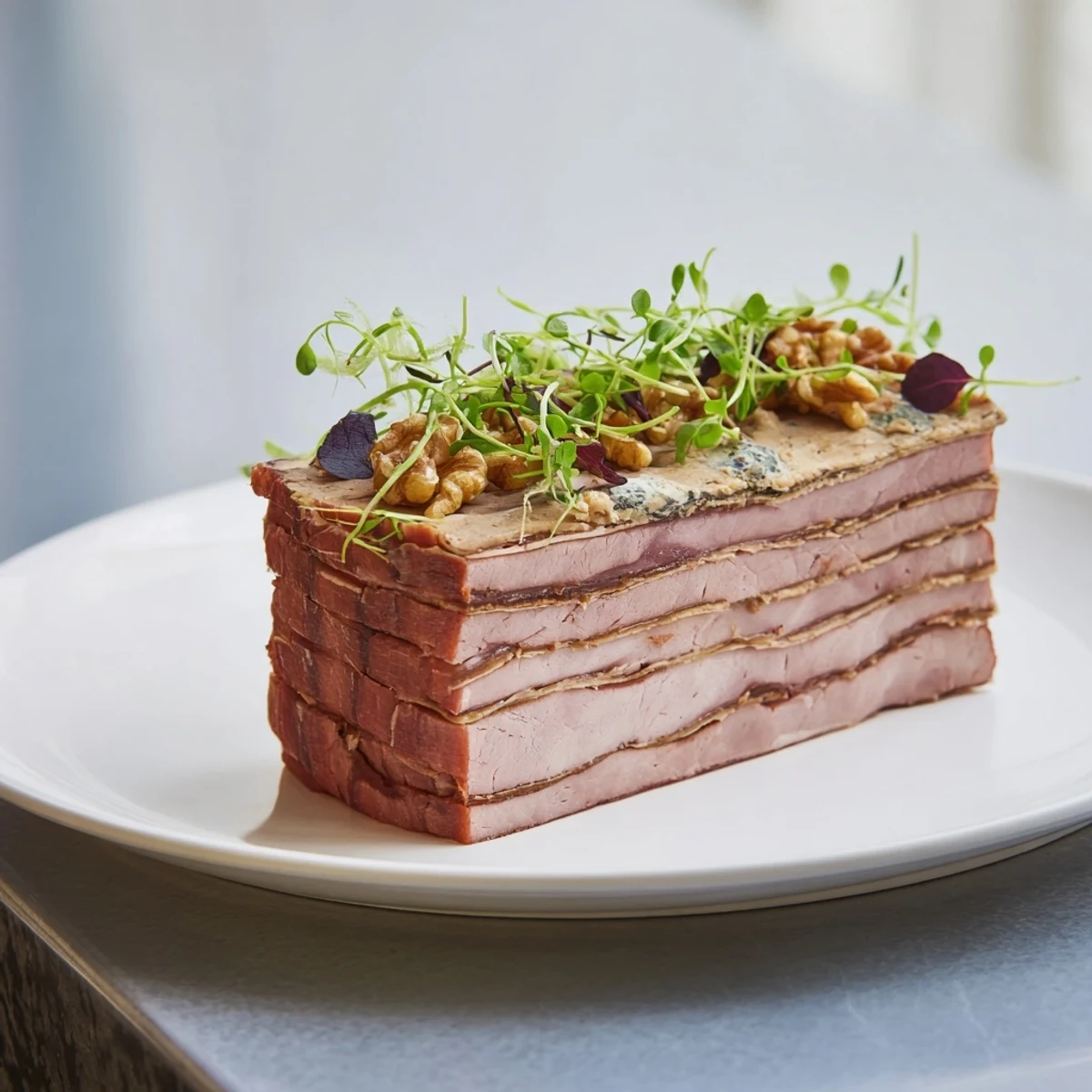 This impressive Grand Canyon Rim recipe features striking layers of meat and creamy blue cheese filling.