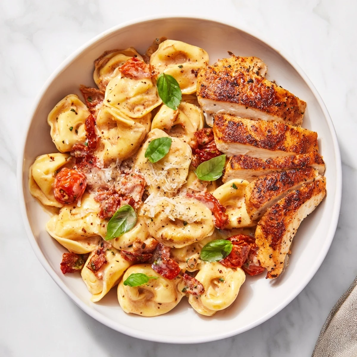 Hähnchen Tortellini Tomatensauce