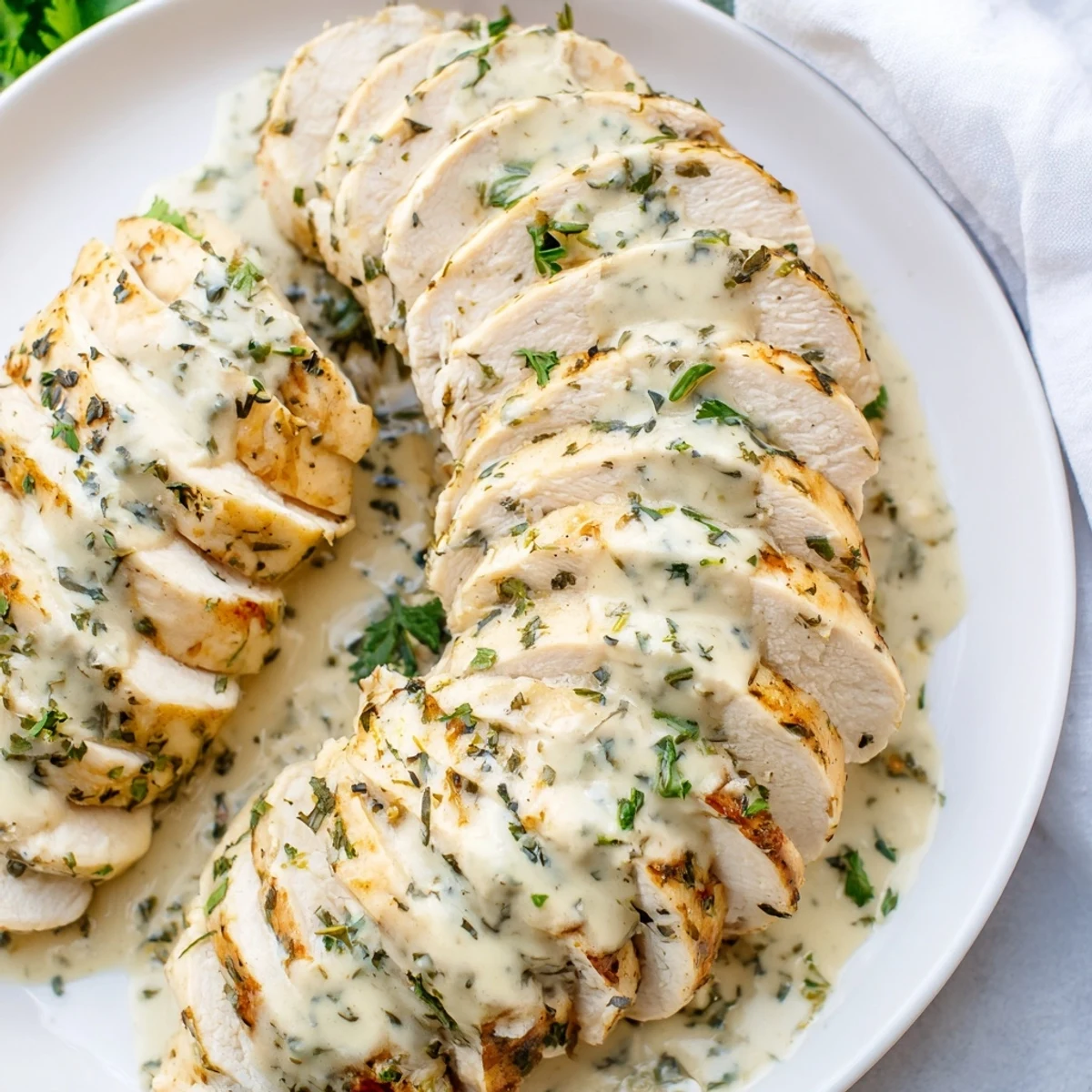 Sizzling Greek yogurt chicken, marinated in herbs, ready for a flavorful and easy dinner.
