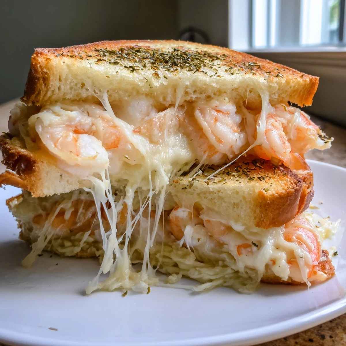 Knusprig Garnelen Käse Sandwich