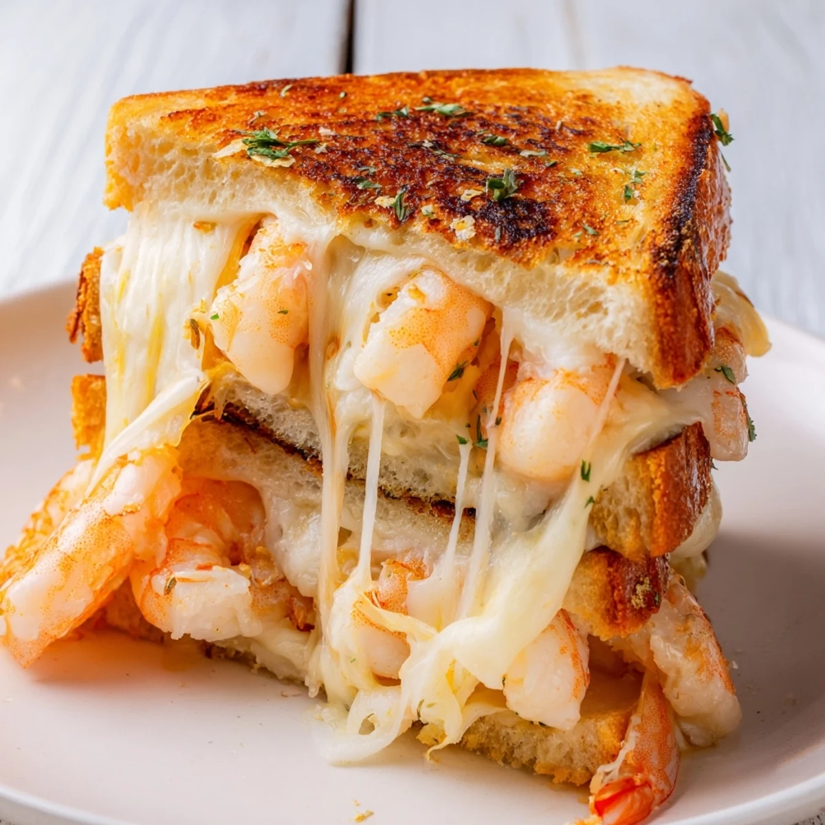 Quick Shrimp Grilled Cheese, featuring golden crust and gooey cheese, a delicious American classic.