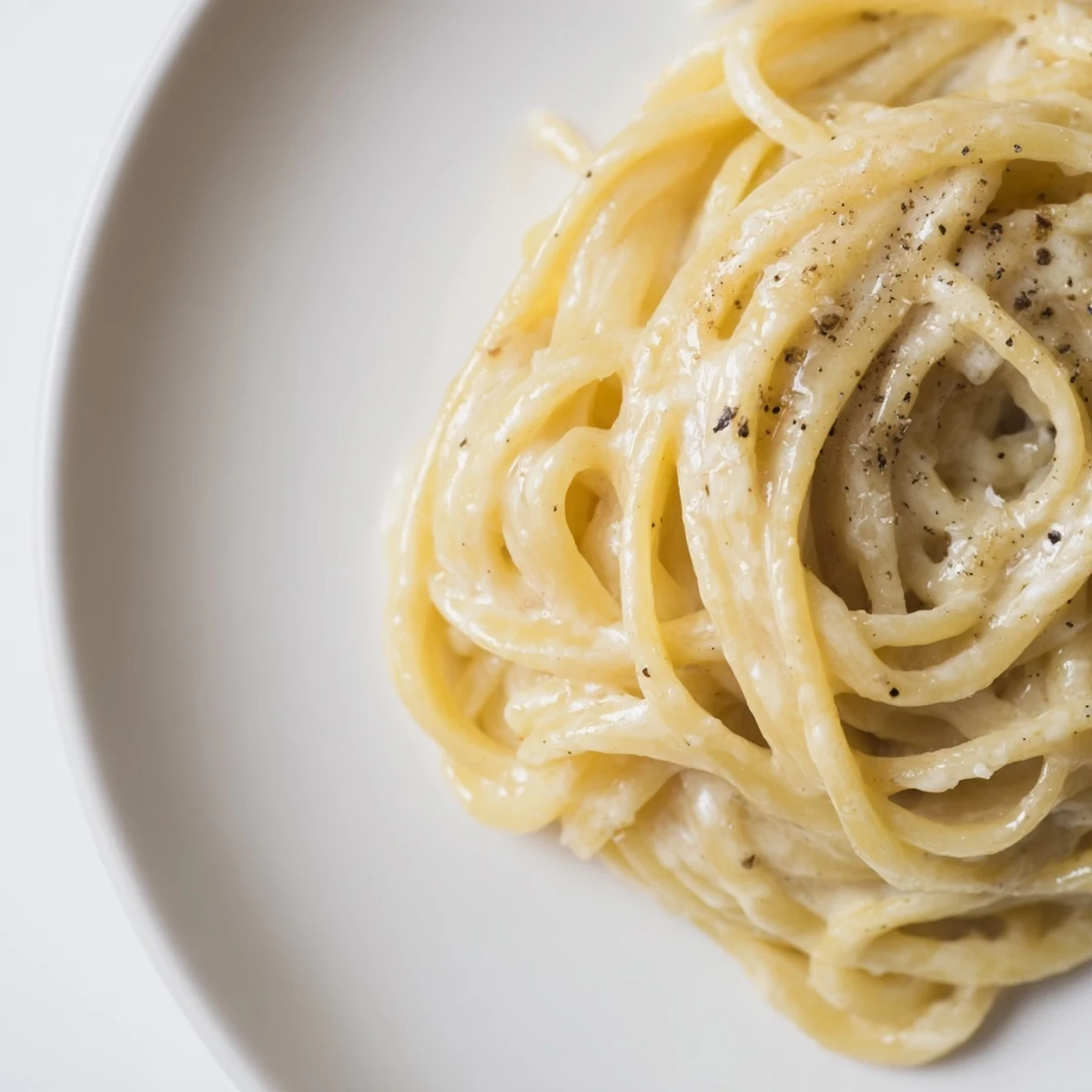 Steaming bowl of Lazy Girl Three-Ingredient Pasta, tossed with melted butter and fresh Parmesan cheese.