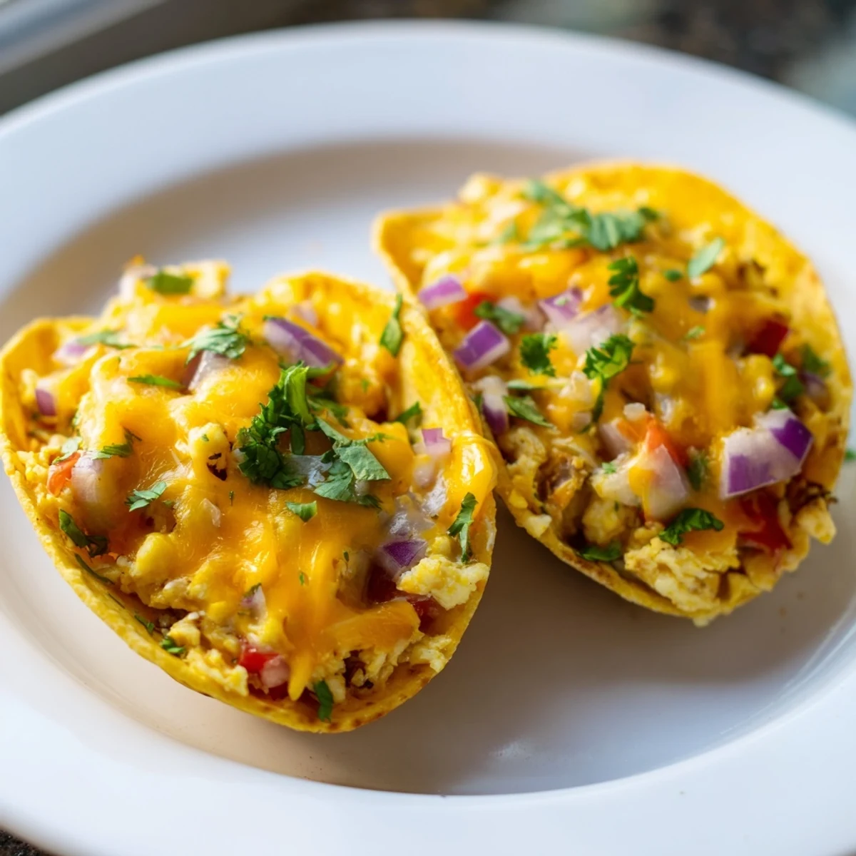 Crispy sheet pan breakfast tacos filled with melted cheese, perfect for a quick and easy brunch.