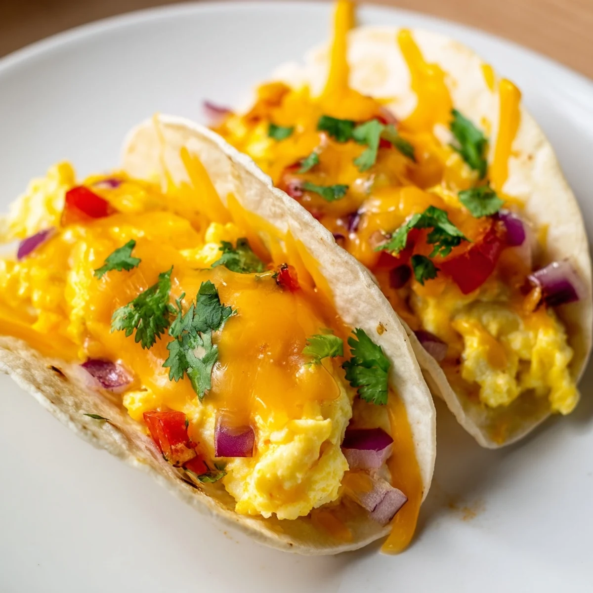 Delicious breakfast setup: a sheet pan of breakfast tacos ready to serve, with optional toppings like salsa.