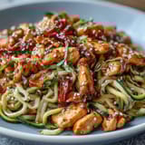 Gesunder Zucchini Huhn Wok