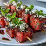 Wassermelone Feta Minze Spieße