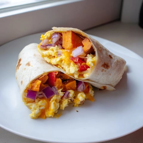 Here are some suitable ALT image texts in German for a Sweet Potato Breakfast Burrito recipe: