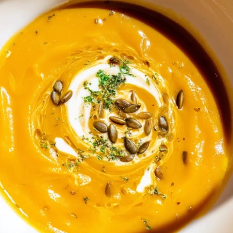 Geroesteter Kuerbis Suppe