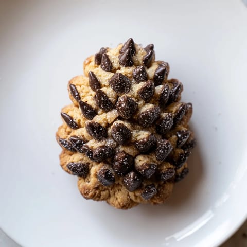 Freshly baked Pinecone Shaped Peanut Butter Cookies, perfectly shaped with almond scales, ready to serve and enjoy.