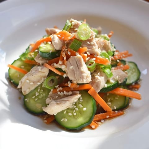 Refreshing Asian-inspired Deli Container Shaker Chicken Salad, shaken with savory soy-sesame dressing.