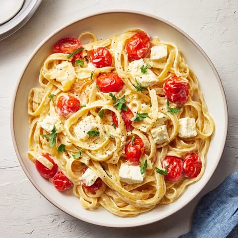 Gebackener Brie mit Fettuccine