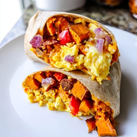 Süße Kartoffeln Frühstück Burritos #175