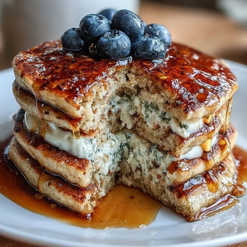 Hochprotein-Pfannkuchen, perfekt für ein nahrhaftes und sättigendes Frühstück.