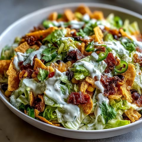 Frito Cowboy Cabbage als knackige Southwestern-Salattasse mit sour cream–Chipotle-Dressing und gestreuten Chili Cheese Fritos für den letzten Crunch