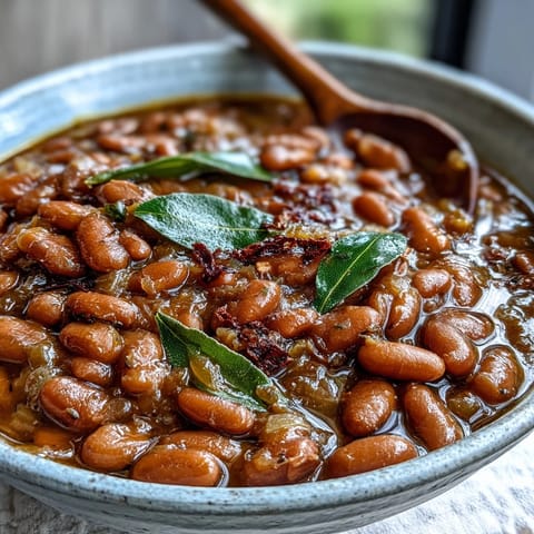 Zarte Pinto-Bohnen mit Zwiebeln und Knoblauch in einer Schüssel als Füllung für Tacos serviert