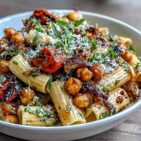 Eine lebendige mediterrane Pasta mit schwarzen Augenbohnen, Knoblauch, Olivenöl und frischen Kräutern, perfekt für ein leichtes Hauptgericht.