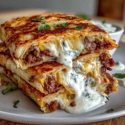 Keto-Taco-Bell-Kopie-Crunchwrap mit würzigem Hackfleisch, geschmolzenem Käse und knackigem Salat in goldener Keto-Tortilla.