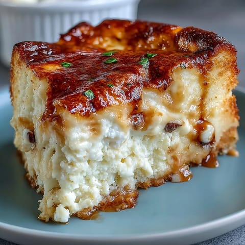 Ein cremiger gebackener griechischer Joghurt mit Beeren, perfekt für ein proteinreiches Frühstück.  