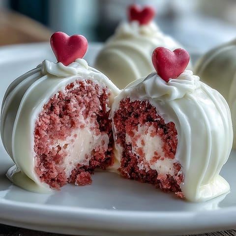 Hier sind drei einzigartige, SEO-optimierte ALT-Texte für das Rezeptfoto "Galentines Cake Pops with Pink Velvet and Cream Cheese":