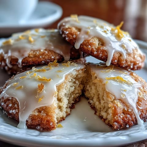 1. Cottage Cheese Lemon Sugar Cookies mit Zitronenglasur - weiche, saftige Kekse mit cremigem Hüttenkäse und frischer Zitrone, perfekt für jeden Anlass.
