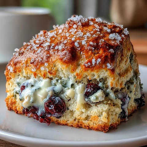 Zarte, buttrige Scones mit säuerlichem Sauerteig-Abfall und frischen Heidelbeeren – perfekt für ein gemütliches Frühstück.