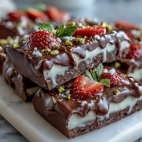 Dubai Schokolade Erdbeeren Bark