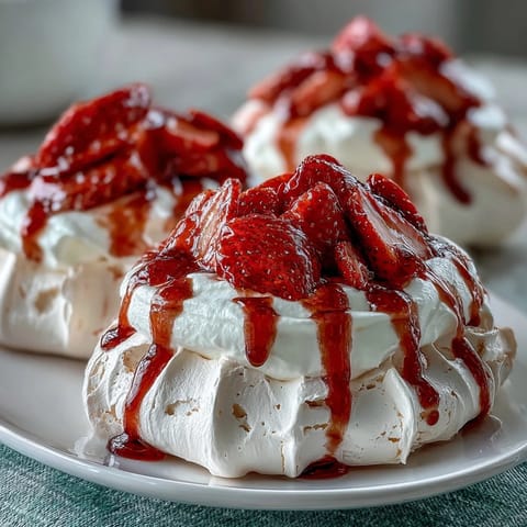 Erdbeer Pavlova mit Schmand