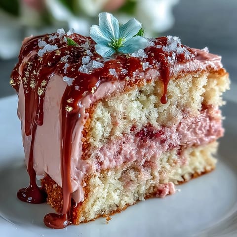 Rosé-Velvet-Torte mit Goldtropfen, perfekt für Hochzeitsduschen und besondere Feiern.