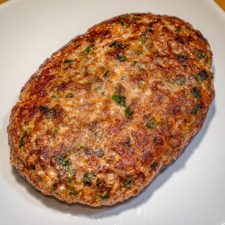 A close-up of delicious Frikadellen, perfectly cooked German meatballs with crispy edges.