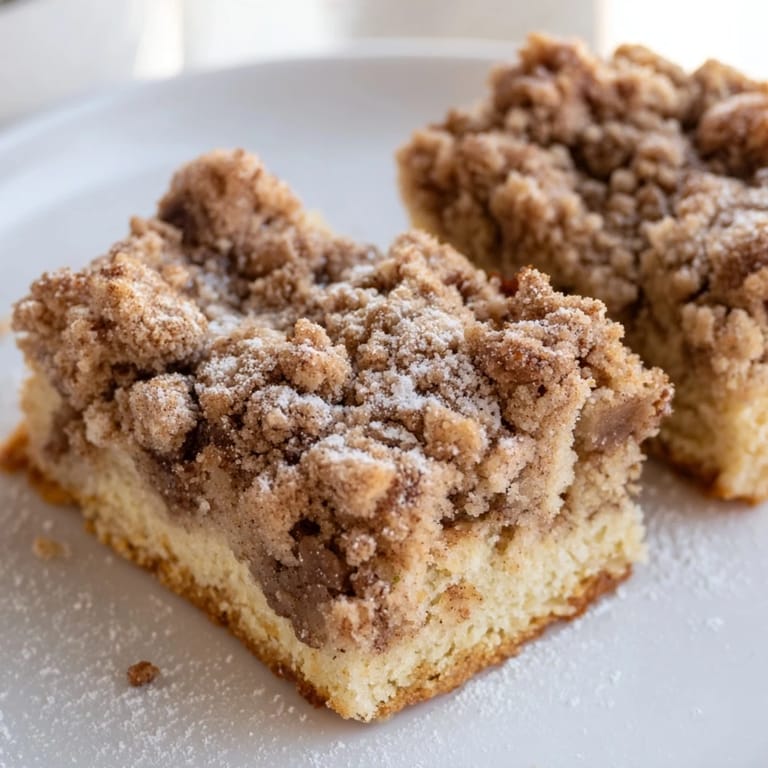A close-up of a freshly baked German Crumb Cake, perfect for sharing with coffee and friends.