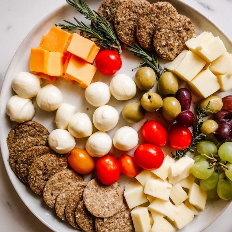 Festive Jingle Bell Cheese & Cracker Wreath, a delicious appetizer ready for your next holiday party.