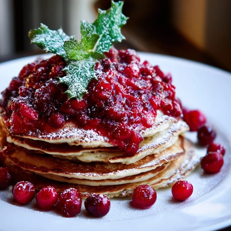 Get ready for a delicious Brunch Board: Pancake Stack with fresh berries and mint leaves for brunch!