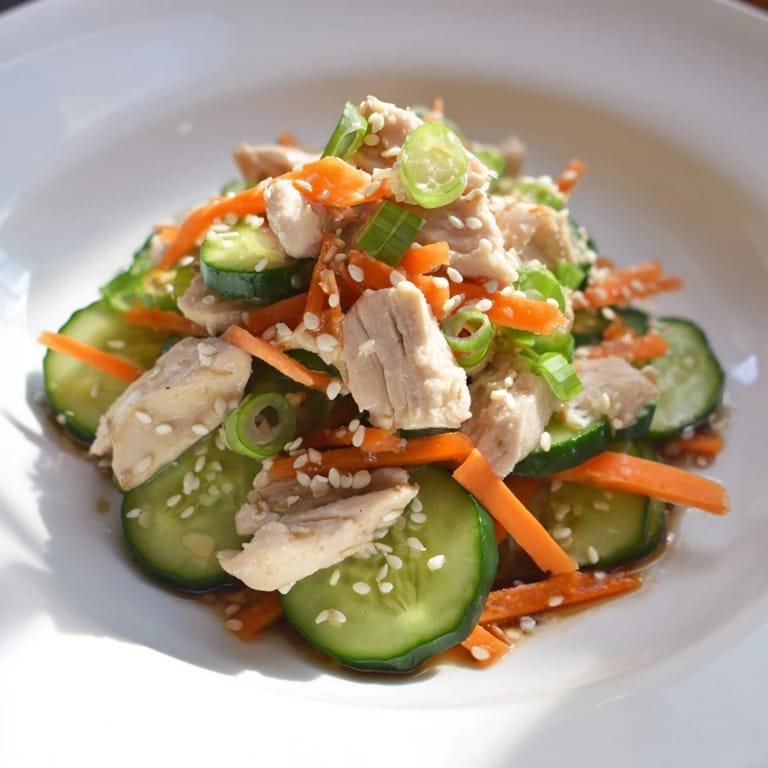 Refreshing Asian-inspired Deli Container Shaker Chicken Salad, shaken with savory soy-sesame dressing.