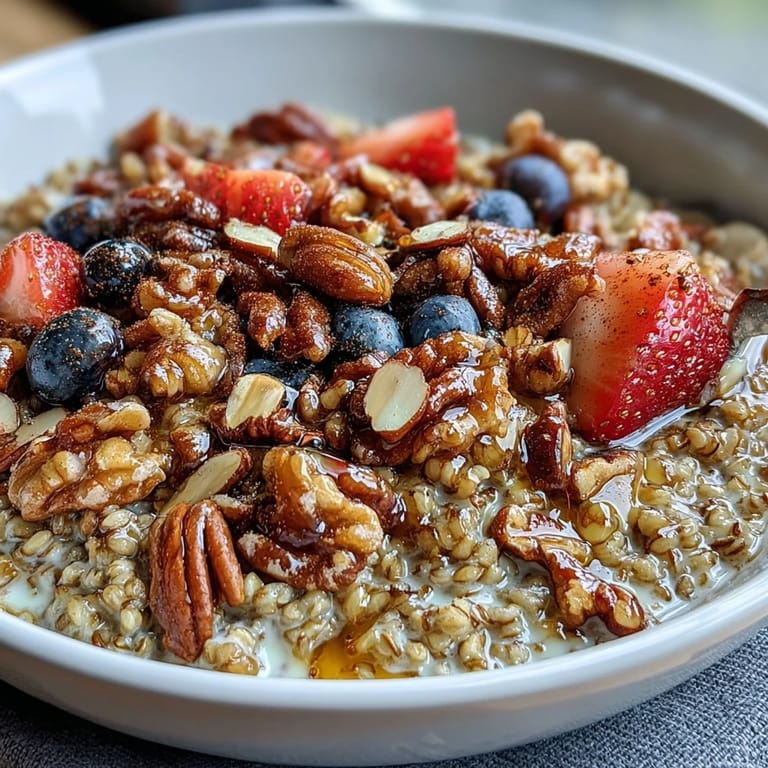 Gedämpfte Buchweizengrütze als leichtes, sättigendes Frühstück mit süßen Toppings im Morgenlicht.