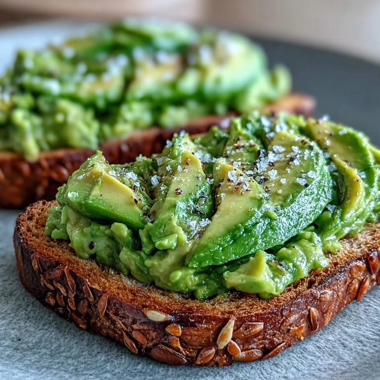 Genieße das Avocado Toast auf Whole Grain als schnelles Frühstück oder Snack mit Zitronensaft und Feta.