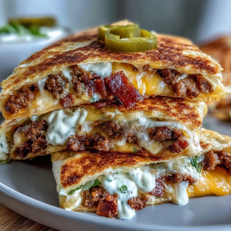 Low-Carb-Keto-Crunchwrap Supreme mit knusprigen Schweinepansen, saftigem Rindfleisch und frischen Tomaten in hausgemachter Tortilla.