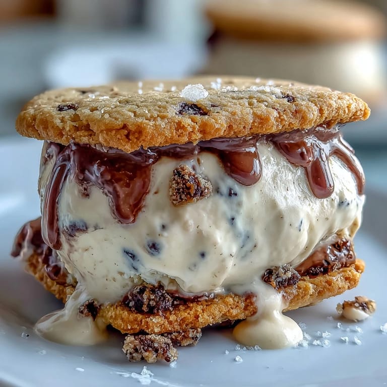 FRISCHE VANILLE-BOHNEN-EISCREME ZWISCHEN ZARTEN KAFFEEKEKSE, EIN ERFRISCHENDES DESSERT FÜR SOMMER-TREFFEN
