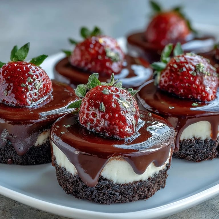 Dubai Chocolate Strawberry Cheesecake Cups mit goldener Dekoration und frischen Beeren  