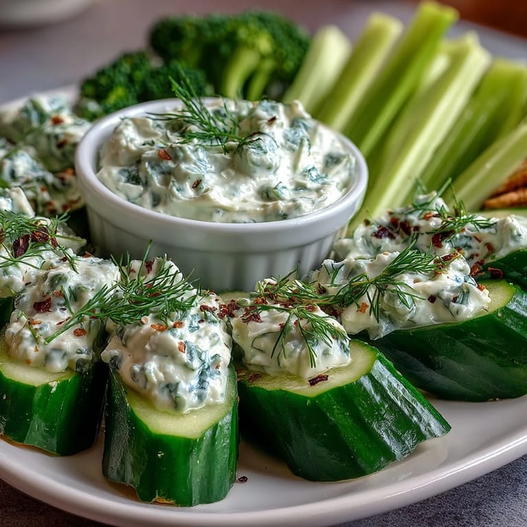 1. Farbenfrohe grüne Snack-Platte mit Gurke, Zuckerschoten und cremigem Avocado-Ranch-Dip, perfekt für gesundes Naschen oder Partys.