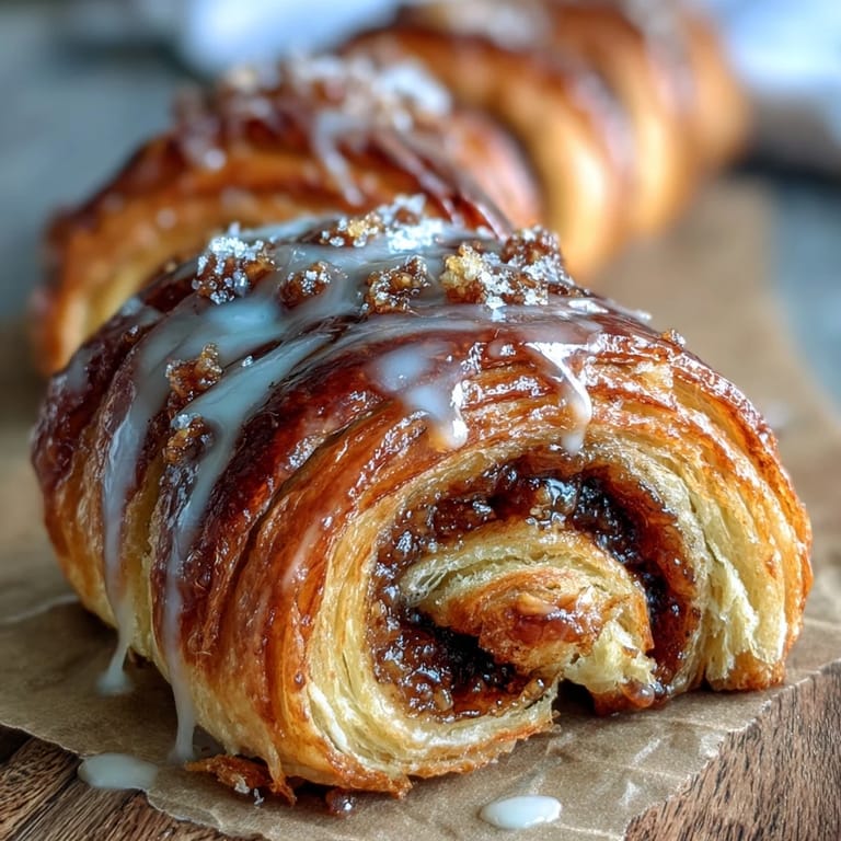 Zarte Blätterteigbrötchen mit einer cremigen Orangenfüllung und einem zitronigen Guss, perfekt für ein schnelles Frühstück.